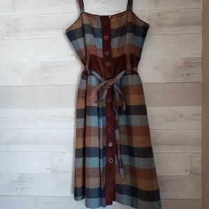 Anthropologie Maple Newsroom Jumper plaid dress